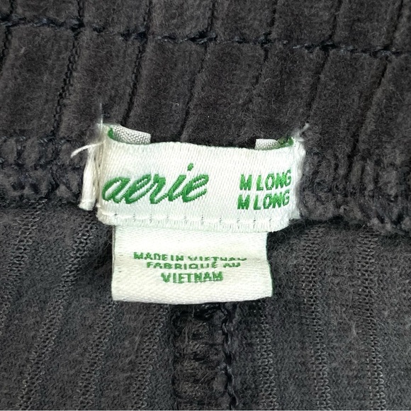 Aerie Gray Ribbed Flare Pants Velour Pull On Med Long ALTERED to 29.5” inseam - Picture 3 of 8